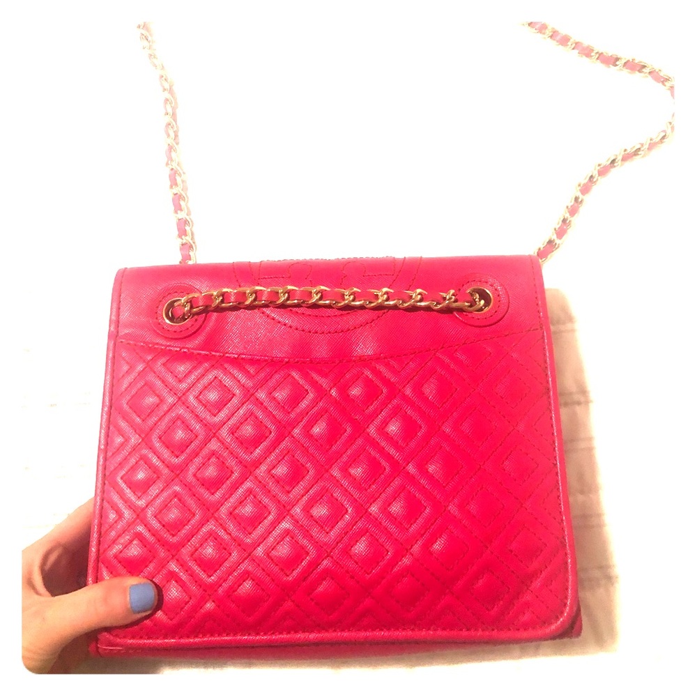 Tory Burch Bright Pink Quilted Crossbody